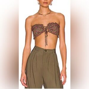 Free People Picnic Ruffle Bandeau Top • Black Combo • Size S • New with Tags!